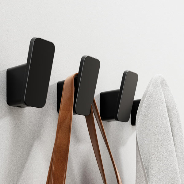Bathroom Matte Black Coat Hook Stainless Steel Single Towel/bathrobe Coat Hook Modern Wall Mount